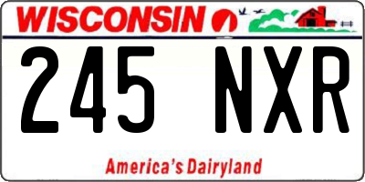 WI license plate 245NXR