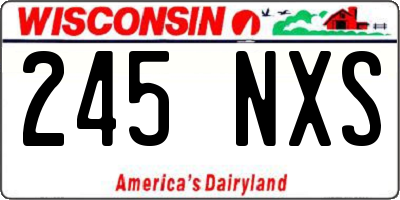 WI license plate 245NXS