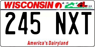 WI license plate 245NXT