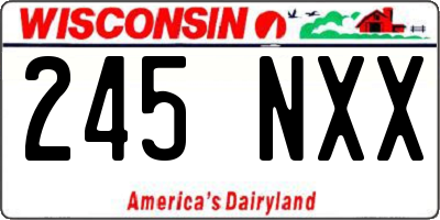 WI license plate 245NXX