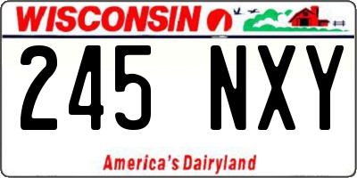 WI license plate 245NXY