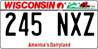 WI license plate 245NXZ