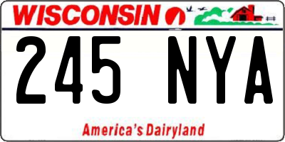 WI license plate 245NYA