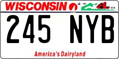 WI license plate 245NYB