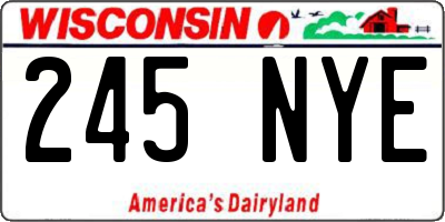 WI license plate 245NYE