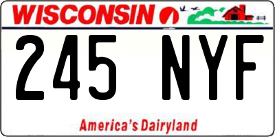 WI license plate 245NYF