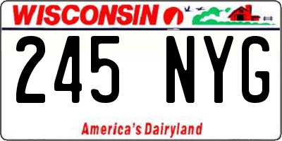 WI license plate 245NYG