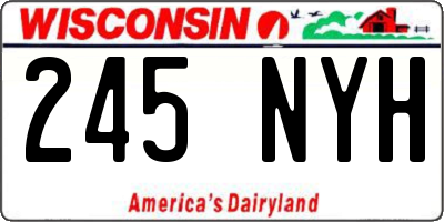 WI license plate 245NYH