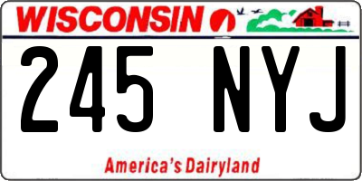 WI license plate 245NYJ