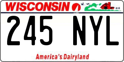 WI license plate 245NYL