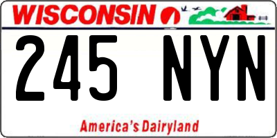 WI license plate 245NYN