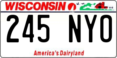 WI license plate 245NYO