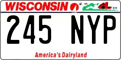 WI license plate 245NYP