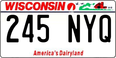 WI license plate 245NYQ