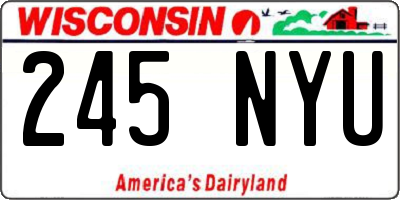 WI license plate 245NYU