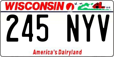 WI license plate 245NYV