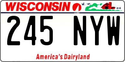 WI license plate 245NYW