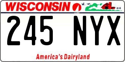 WI license plate 245NYX