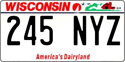 WI license plate 245NYZ