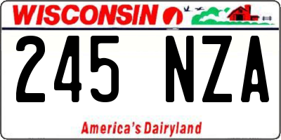 WI license plate 245NZA