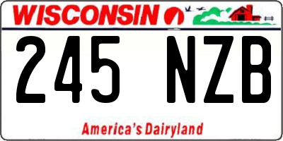 WI license plate 245NZB