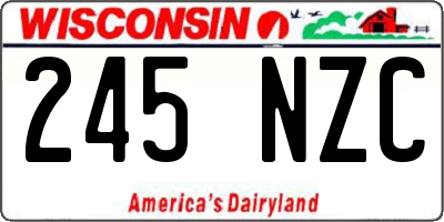 WI license plate 245NZC