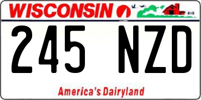 WI license plate 245NZD