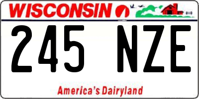 WI license plate 245NZE