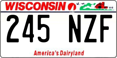 WI license plate 245NZF