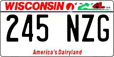 WI license plate 245NZG