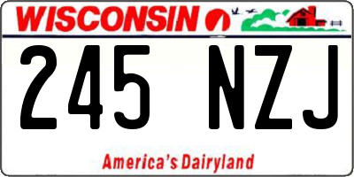 WI license plate 245NZJ
