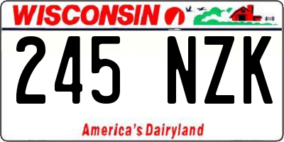 WI license plate 245NZK
