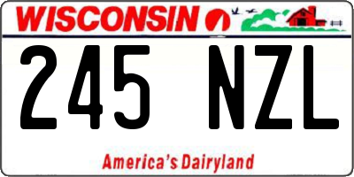 WI license plate 245NZL