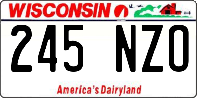 WI license plate 245NZO