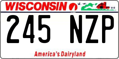 WI license plate 245NZP