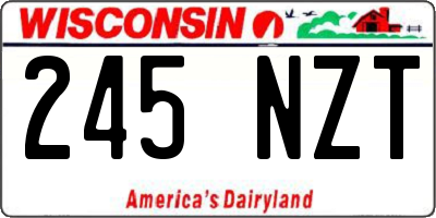 WI license plate 245NZT