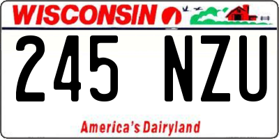 WI license plate 245NZU