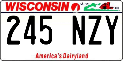 WI license plate 245NZY