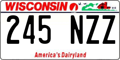 WI license plate 245NZZ