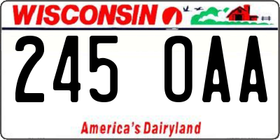 WI license plate 245OAA