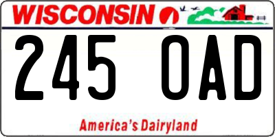 WI license plate 245OAD