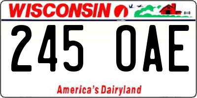 WI license plate 245OAE