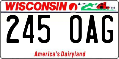 WI license plate 245OAG