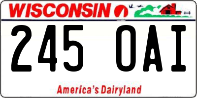 WI license plate 245OAI