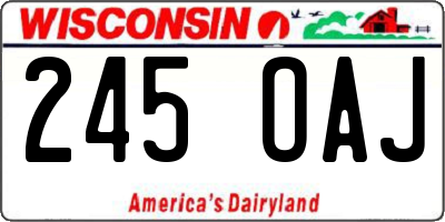 WI license plate 245OAJ