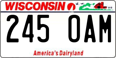 WI license plate 245OAM