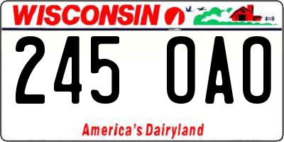 WI license plate 245OAO