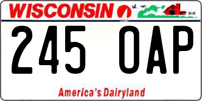 WI license plate 245OAP