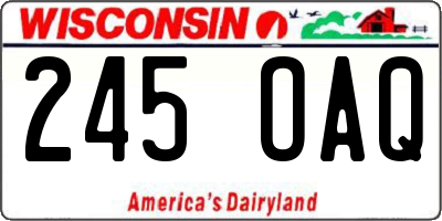 WI license plate 245OAQ