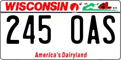 WI license plate 245OAS